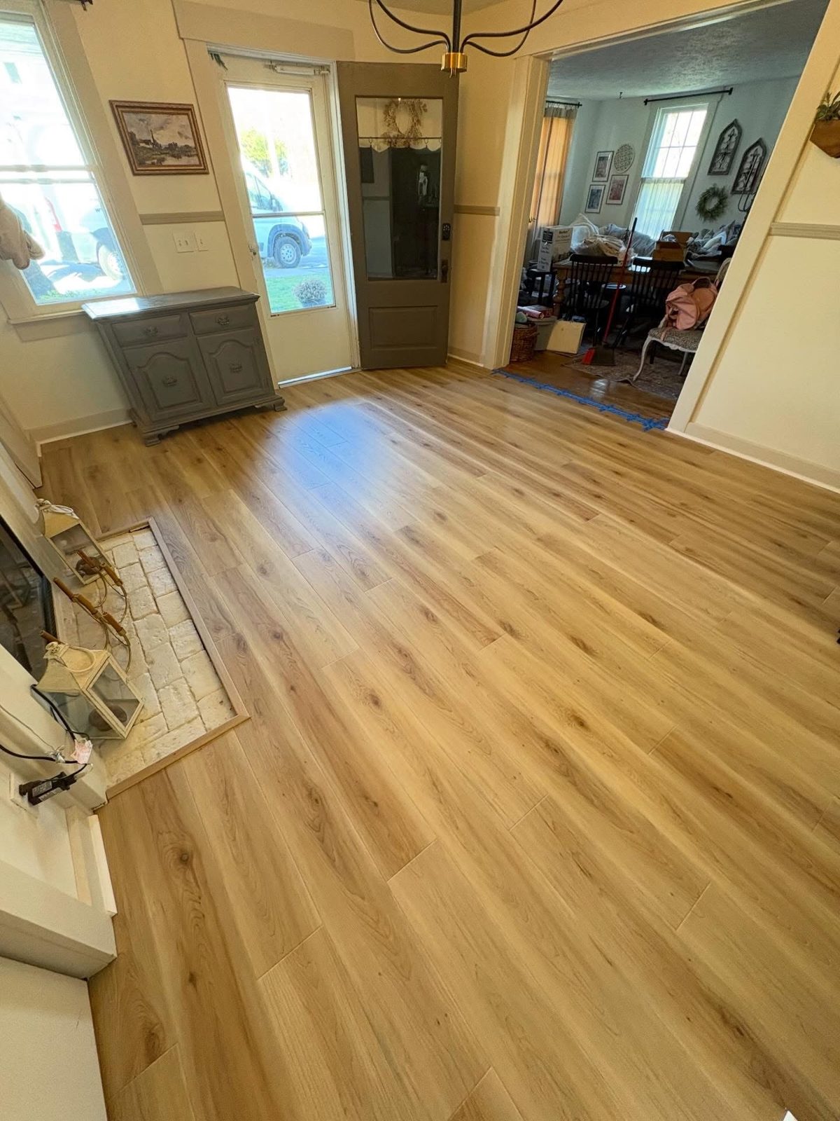 Wide-plank LVP flooring in a sunlit Dayton, OH living space